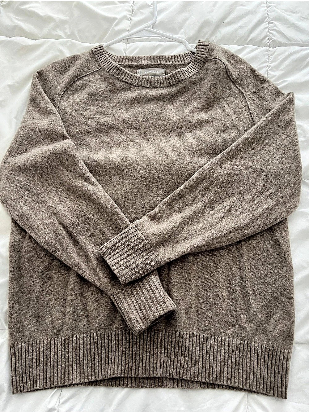 Everlane The ReCashmere Crew Cashmere Blend Crewneck in Brown Large